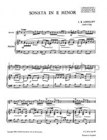 Loeillet: Sonata in E minor for Flute published by Boosey & Hawkes