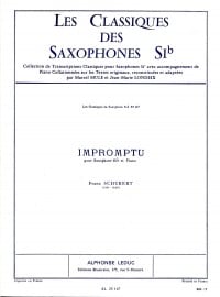 Schubert: Impromptu for Tenor Saxophone published by Leduc