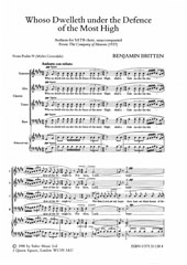 Britten: Whoso Dwelleth Under The Defence SSAATTBB published by Faber