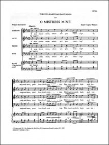 Vaughan Williams: O Mistress Mine SATB published by Stainer and Bell