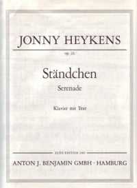 Heykens: Serenade Opus 21 for Piano with Text published by Simrock