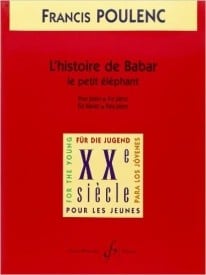 Poulenc: L'Histoire De Babar, le petit elephant for Piano published by Billaudot