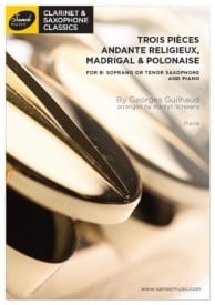 Guilhaud: Trois Pieces for Tenor Saxophone published by Samek