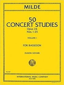 Milde: 50 Concert Studies Opus 26 Volume 1 for Bassoon published by IMC