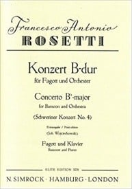 Rosetti: Schweriner Concerto No 4 for Bassoon published by Simrock