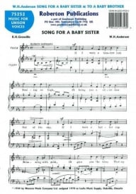 Anderson: Song for a Baby Sister and To a Baby Brother published by Roberton