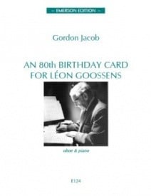 Jacob: An 80th Birthday Card for Leon Goossens for Oboe published by Emerson