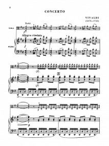 Vivaldi: Concerto in G d'amore RV392 for Viola published by Kalmus