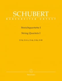 Schubert: String Quartets Volume 1 published by Barenreiter
