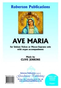 Jenkins: Ave Maria for unison or mezzo published by Roberton