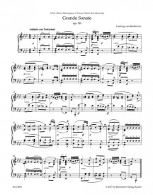 Beethoven: Sonata in A flat Opus 26 (Grand Sonata) for Piano published by Barenreiter