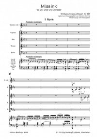 Mozart: Mass in C minor (K427) (K417a) published by Breitkopf - Vocal Score