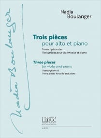 Boulanger: Three Pieces For Viola & Piano published by Leduc
