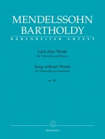 Mendelssohn: Song without Words (Lied ohne Worte) Op 109 for Cello published by Barenreiter