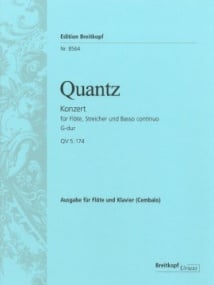 Quantz: Concerto in G for Flute published by Breitkopf