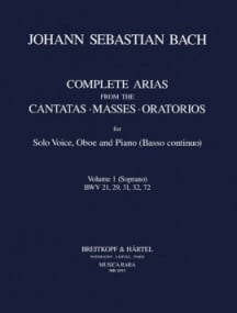 Bach: Complete Arias for Soprano, Oboe & Piano (BC) Volume 1 published by Breitkopf