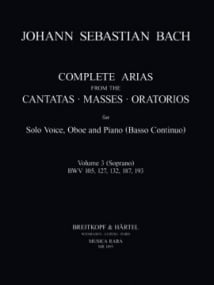 Bach: Complete Arias for Soprano, Oboe & Piano (BC) Volume 3 published by Breitkopf