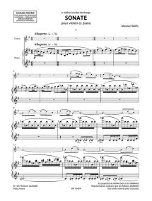 Ravel: Sonata for Violin published by Durand