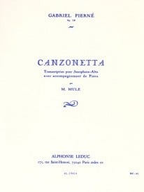 Pierne: Canzonetta for Alto Saxophone published by Leduc