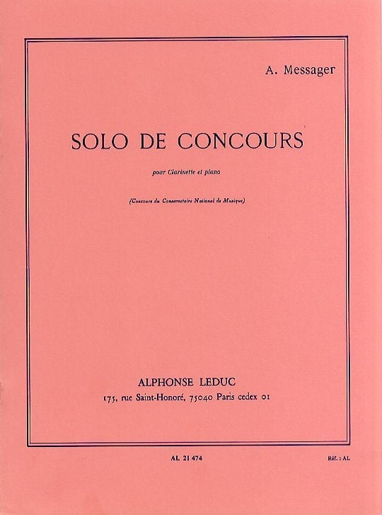 Messager: Solo de Concours for Clarinet published by Leduc