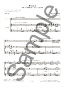 Ravel: Piece En Forme De Habanera for Oboe published by Leduc