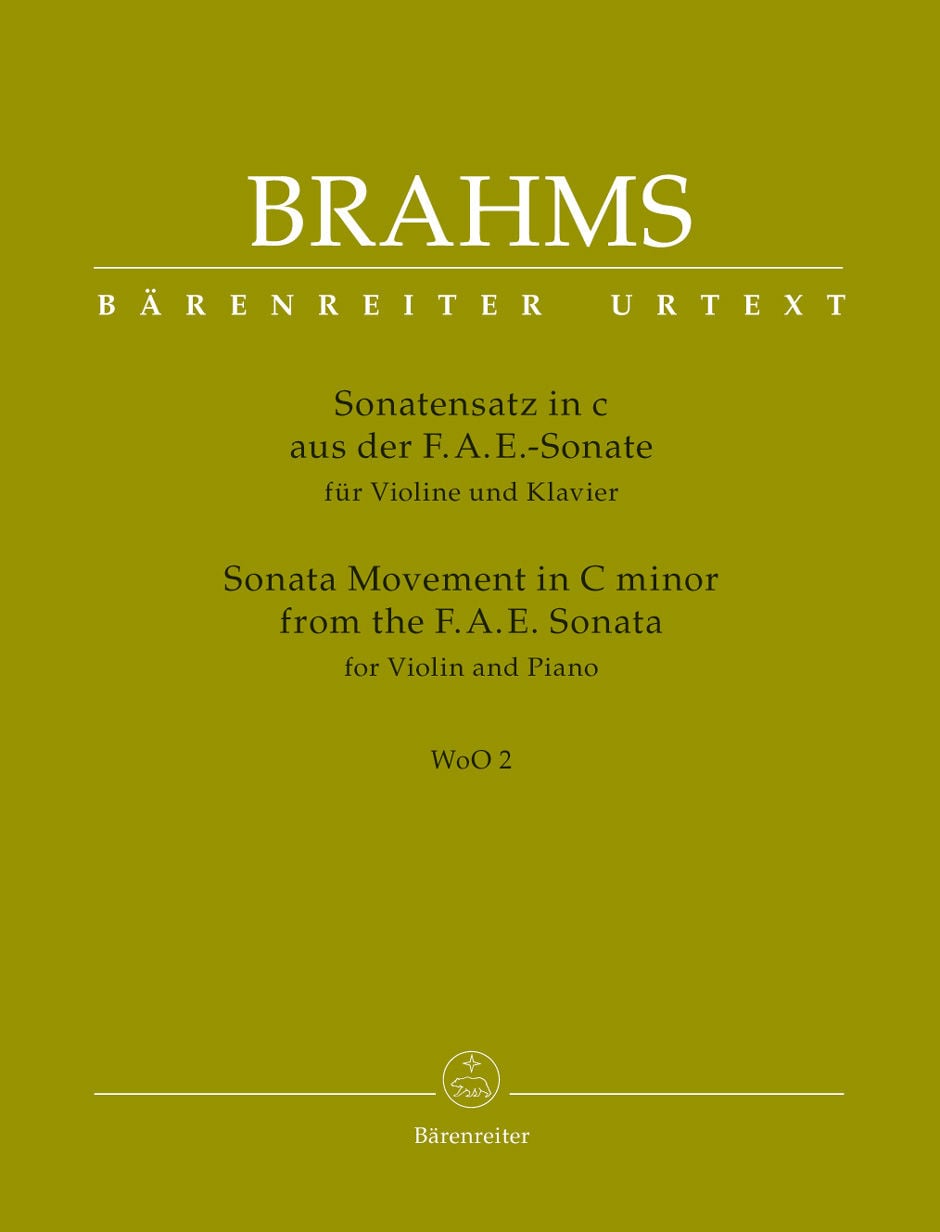 Brahms: Sonata Movement for Violin in C minor WoO 2 from the F.A.E. Sonata published by Barenreiter
