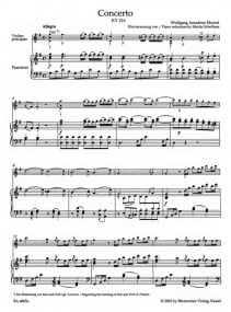 Mozart: Concerto No 3 in G K216 for Violin published by Barenreiter