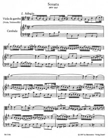 Bach: 3 Viola Da Gamba Sonatas BWV1027 - 1029 published by Barenreiter