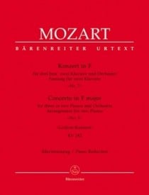 Mozart: Concerto No.7 in F for 3 Pianos K242 published by Barenreiter