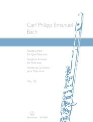 C P E Bach: Sonata in A minor for Solo Flute WQ132 published by Barenreiter