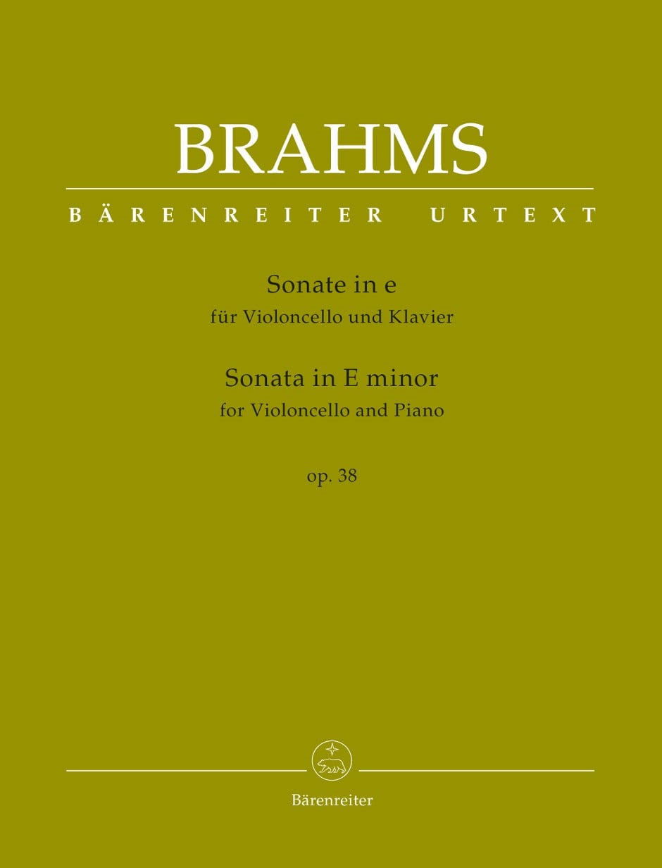 Brahms: Sonata in E Minor Opus 38 for Cello published by Barenreiter