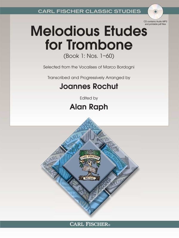 Bordogni: Melodious Etudes for Trombone 1 published by Fischer (Book/Online Audio)