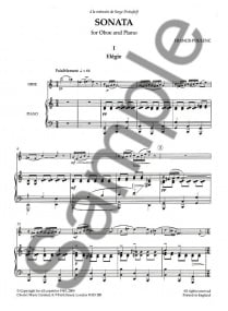 Poulenc: Sonata for Oboe published by Chester