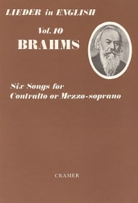 Brahms: Leider in English Volume 10: 6 Songs for Contralto Or Mezzo Soprano published by Cramer