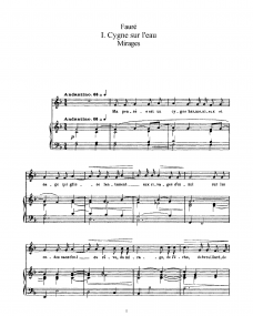Faure: Mirages Opus 113 for Medium Voice published by Durand