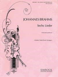 Brahms: 6 Songs for Cello published by Simrock