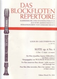 Caix d'Hervelois: Suite in C Opus 6 No. 4 for Recorder published by Moeck