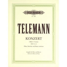 Telemann: Concerto in F Minor TWV 51:f1 for Oboe published by Peters