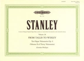 Stanley: Ten Voluntaries Opus 6 for Organ published by Peters