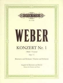 Weber: Concerto No 1 in F minor Opus 73 for Clarinet published by Peters
