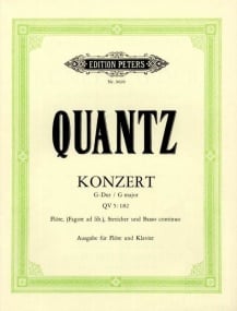 Quantz: Concerto in G Major QV5:182 for Flute published by Peters