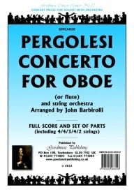Pergolesi: Concerto for Oboe (Barbirolli) Orchestral Set published by Goodmusic