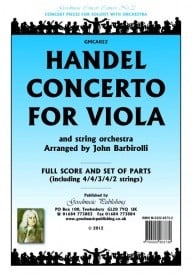 Handel: Concerto for Viola Orchestral Set published by Goodmusic
