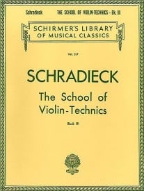 Schradieck: School Of Violin Technics Book 3 (Bowing) published by Schirmer