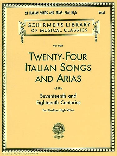24 Italian Songs and Arias Medium High published by Schirmer