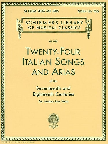 24 Italian Songs and Arias Medium Low published by Schirmer