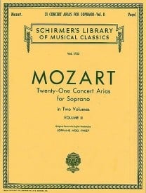 Mozart: 21 Concert Arias for Soprano Volume 2 published by Schirmer