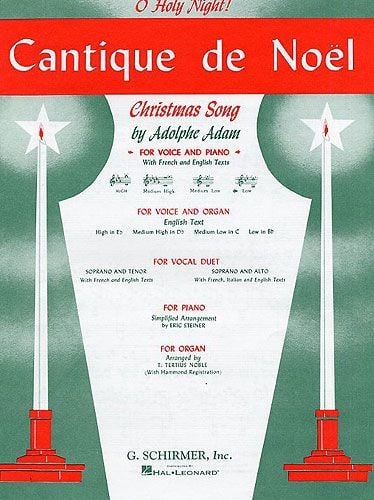 Adam: Cantique De Noel (O Holy Night) For Low Voice In Bb published by Schirmer