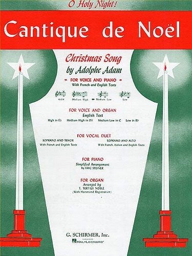 Adam: Cantique De Noel (O Holy Night) for Medium Low Voice in C published by Schirmer