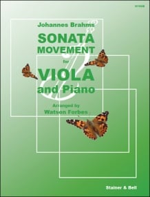 Brahms: Sonata Movement (Sonatensatz,1853) for Viola published by Stainer & Bell